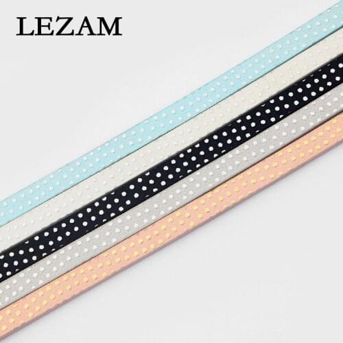 1meter 5*2mm Flat Pu Leather With Shiny Dot Rope Jewelry For Diy Bracelet Necklace Jewelry Making Cord Material Accessories