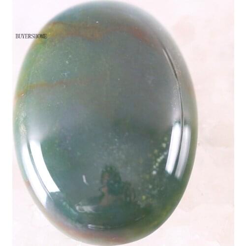 1Pair CAB Cabochon 22x30MM Oval Natural Stone Bead For Making Necklace Bracelet Earrings Green Indian Onyx K526