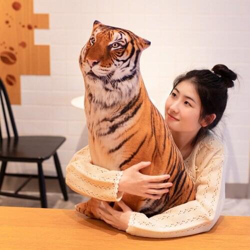 1PC 90cm Simulation Plush Tiger Sleeping Pillow Soft Stuffed Forest Animals Cushion Sofa Decor Cartoon Tiger Toys For Kids Gift