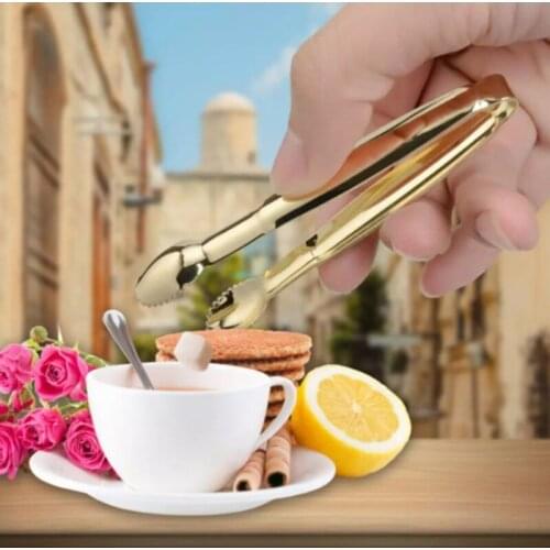New 1pc High Quality Stainless Steel Coffee Sugar Clip Tweezer Mini Clamp Tong Clips Tea Clips Kitchen Supplies 2 Styles