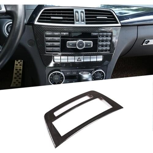 1 Pcs Carbon Fiber ABS For Mercedes Benz C Class W204 2008-2013 Central Control CD Decorative Frame Car Accessories
