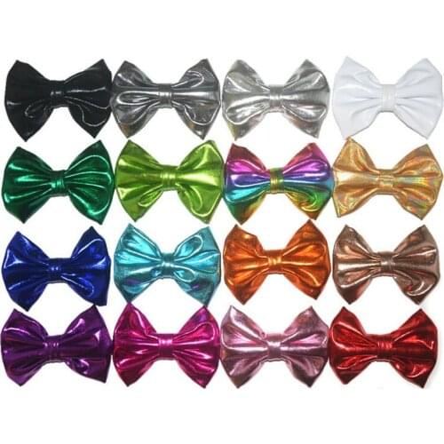 10pcs/lot Soft Metallic Fabric Candy Bow for Fashion Bowknot Hairpin Kids Lovely Headwear Accessories