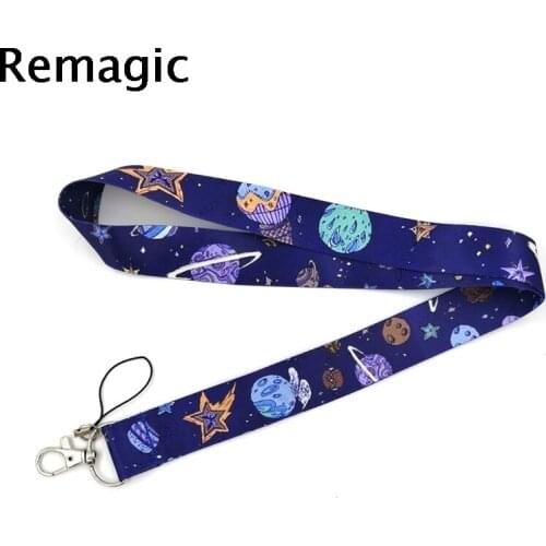 100pcs Universe star plants decorations Neck Strap Lanyard keychain Mobile Phone Strap ID Badge Holder Keyring cosplay Accessory