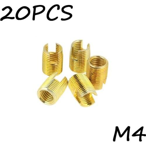 20pcs/ 302 Slotted Type Wire Thread Insert Nut Galvanized Self Tapping insert Screw Repair M4