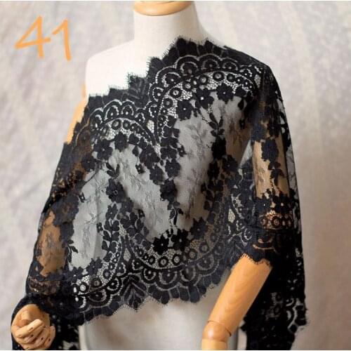 3 Meters 35 CM Width Embroidered Guipure French Eyelash Lace Trim For Lingerie Bra Wedding Dress Sewing Fabric Craft 38 Colors