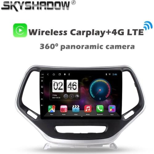 360 Panoramic Camera Carplay CanBus 6GB+128GB Android 10.0 Car DVD Player GPS WIFI Bluetooth Radio For Jeep Cherokee 2014 - 2017
