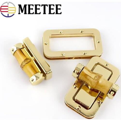 25*42mm Lightgold Bamboo Metal Turn Lock Snap Women Bag Twist Lock Clasps Closure DIY Metal Buckle Hardware Accessories E6-16