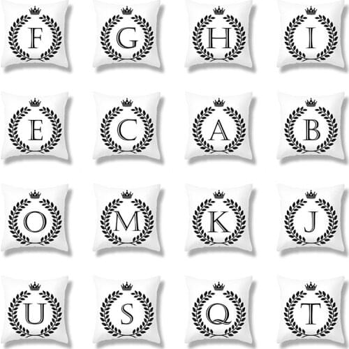 Alphabet Throw Pillow Case Cushion Covers for Home Sofa Chair Decorative Pillowcases