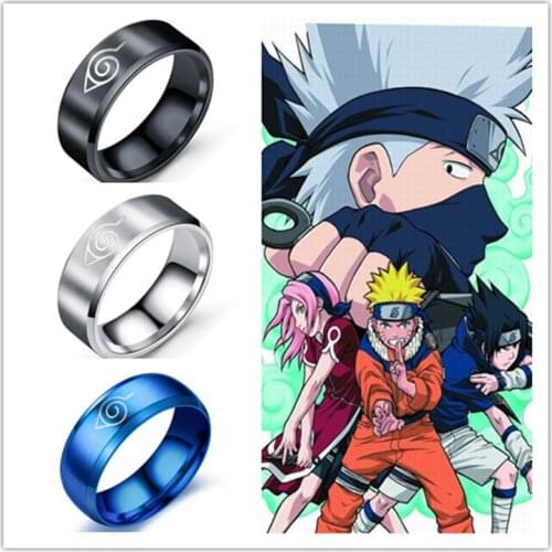 Anime Ninja Logo Bracelet Konoha Cosplay Ring Stainless Steel Jewelry Accessories Prop Ornaments