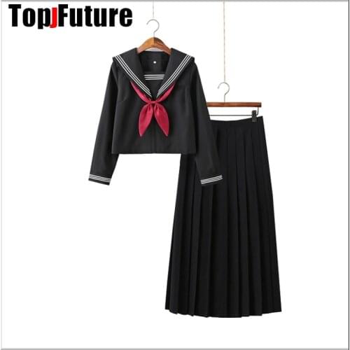 Basic JK uniform dress orthodox black Guanxi Lapel improved white three sailor suit Japanese summer student TOP SHIRT