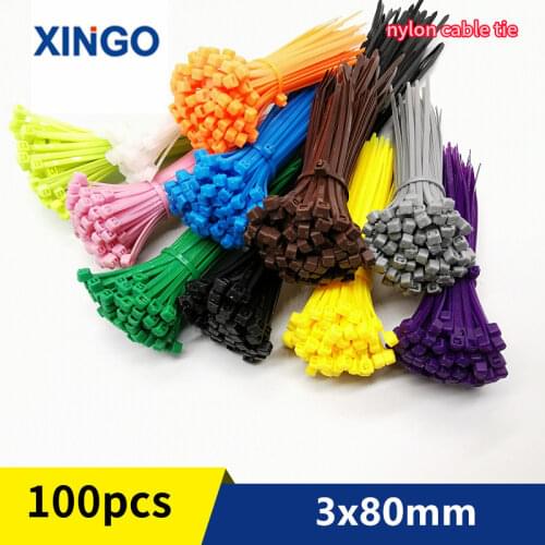 Free Shiping 80mm 100pcs Self-locking Nylon Cable Ties White Black Plastic Zip Tie 18 lbs Approved Loop Wire Wrap Zip Ties