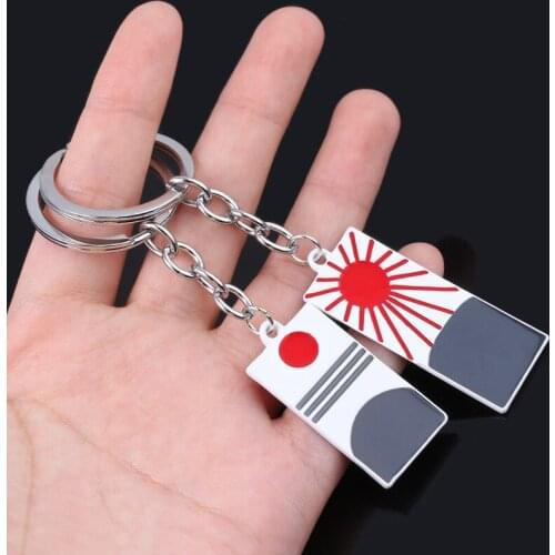 Anime Demon Slayer Keychain Pendant Costume Kamado Tanjirou Sun Alloy Chain Accessories Decoration Keychain Silver Color
