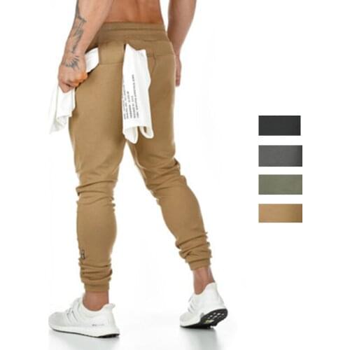 Spring and Summer Cargo Pants Men Sports Training Fitness Belt Pocket Trousers Elastic Band Gym Running Pants