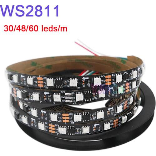 DC12V 5m WS2811 pixel Led Strip light;Addressable 30/48/60leds/m full color WS2811 IC 5050 RGB led lamp Tape