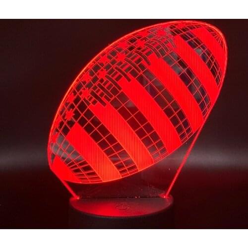 Decorative Night Light 3D Illusion Led Atmosphere Lamp Creative Rugby Nightlight Kids Gift With 16 Color Remote Dropshipping