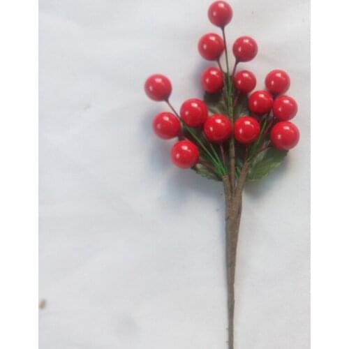 10Pcs Artificial Red Berry Branch Artificial Plants Christmas Tree Decorations Accessories Small Berries Display Fake Plants