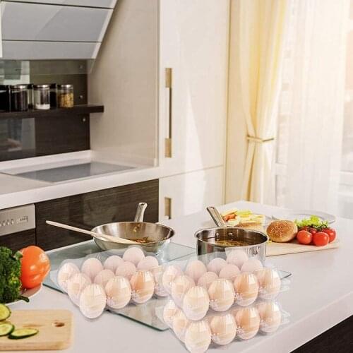 20Pcs Egg Cartons Clear Plastic Egg Holder Storage Container Egg Tray for Family Pasture Refrigerator Storage 12 Grids