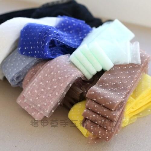 8meters/Lot 6cm Wide Flocked Dots Lace Trim Tape Soft Mesh Tulle Ribbon DIY Crafts Gift Packing Headwear Decoration