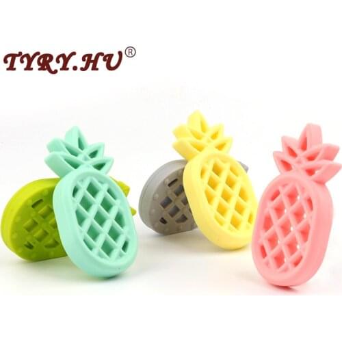 TYRU.HU Muiticolor Bijtring Silicone Pineapple Teether BPA Free Food Grade Silicone Material Health Baby Chewed Teether For Baby