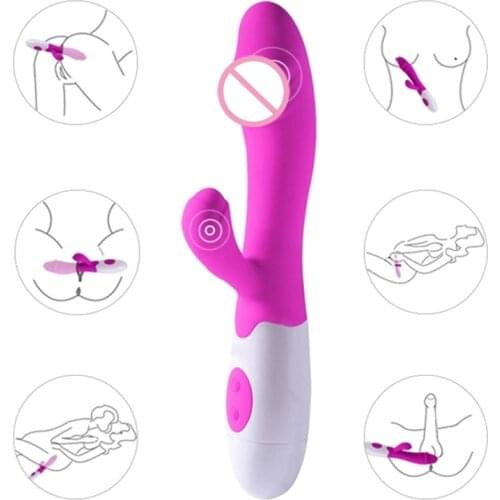 Powerful 30 Modes Rabbit Vibrator Silicone Realistic Vibration Dildo Female Vagina Clit G-Spot Massager Adult Sex Toys For Woman