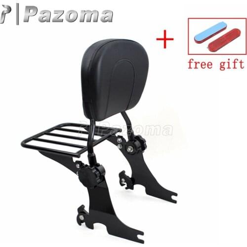 Motorcycle Sissy Bar Luggage Rack Bracket Holder Passenger Backrest Cushion Pad for Harley Sportster XL 883 1200 C N L 2004-2017