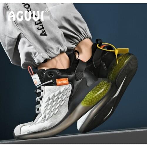 Mens Casual Shoes Walking Sports Reflective Trendy Sneakers Breathable Non-Slip Shock-Absorbant Platform Flats Chaussure Homme