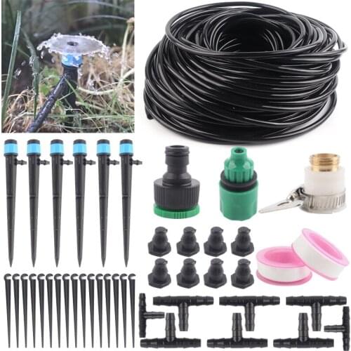 New Patio Inserting Ground Garden Dripper Watering Kit 1/4'' 4/7 mm Hose Greenhouse Agricultural Irrigation System 5M~50M Kits