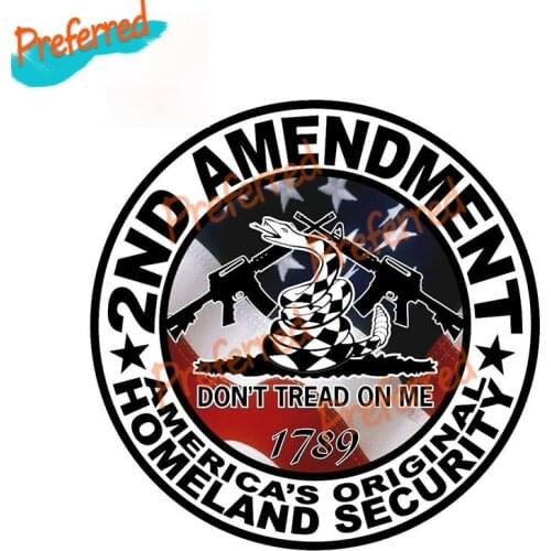 Personaly Decals Exterior Accessories Personality 2nd Amendment Gun Sticker Dont Tread on Me American Flag NRA Sticker