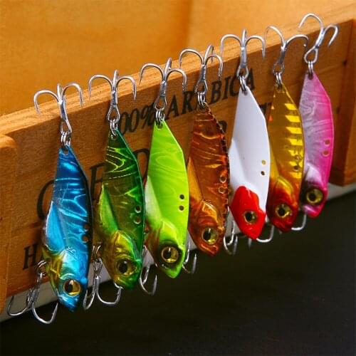 PHAT FISH 5pcs Vib Lure Long Shot Hook Metal Jig Articulos De Pesca Isca Artificial Bass Bait Deep Sea Fishing