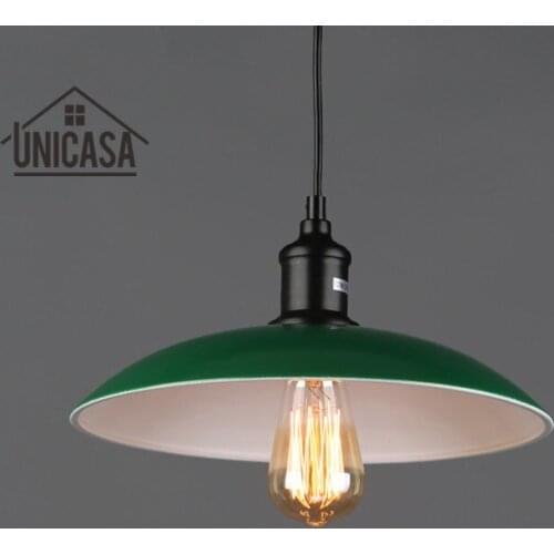 Modern Pendant Lights Green Shade Wrought Iron Lighting Fixtures Kitchen Island Office Hotel Antique Mini Pendant Ceiling Lamp