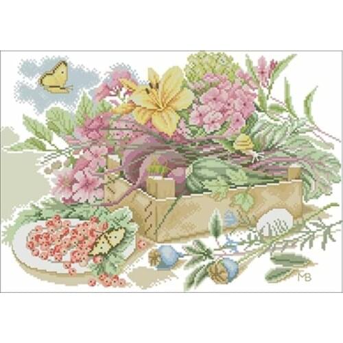 In the garden patterns Counted Cross Stitch 11CT 14CT 18CT DIY Chinese Cross Stitch Kits Embroidery Needlework Sets home decor