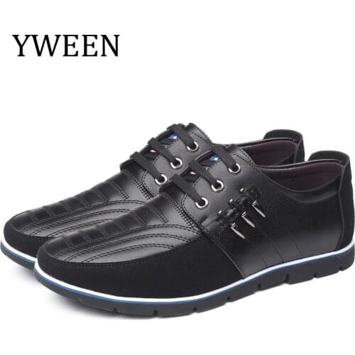 YWEEN Men leather shoes luxury brand Lace up Men Casual Shoes Male Solid Comfortable Mens shoes big sizes Sale shoes