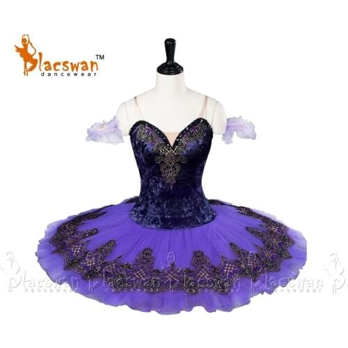 Women Velvet Professional Ballet Tutu Purple BC005 Adult Classical Pancake Platter Tutu Dress Nutcracker Ballet Stage Costume