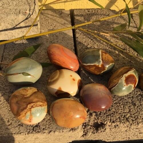 1pcs energy stone 40-50g natural ocean jasper reiki healing crystals meditation gemstone as pocket lucky stone wholesale price