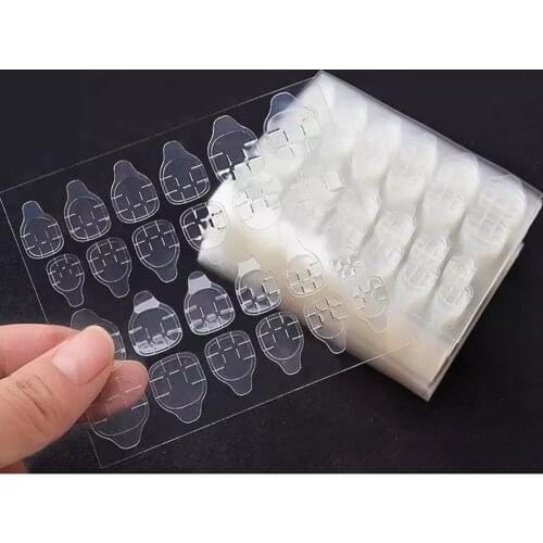 100 Sheets Transparent Double Side Adhesive Tapes Glue Sticker Jelly Waterproof False Art Extension Glue Tool
