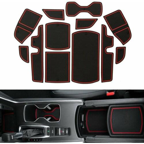 12pcs/Set Car Interior Non-slip Door Slot Rubber Water Cup Holder Mat Pad For Honda Accord 2018