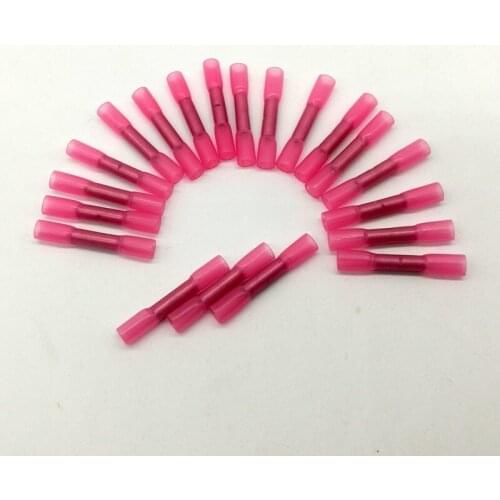 50pcs BHT1.25 Waterproof Insulated Heat Shrink Butt Wire Electrical Crimp Terminal Connector 18-22AWG