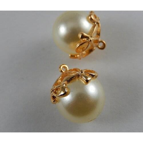 6pcs pearl beads for jewelry making pearl charms pendant necklace earrings Women Luxury alloy beads Fahsion Party Accessories