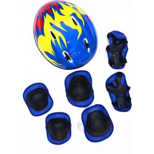 7 Pcs Adjustable Kid Roller Skating Bicycle Helmet Knee Wrist Guard Elbow Pad Set for Child Cycling Sports Protective Guard Gear