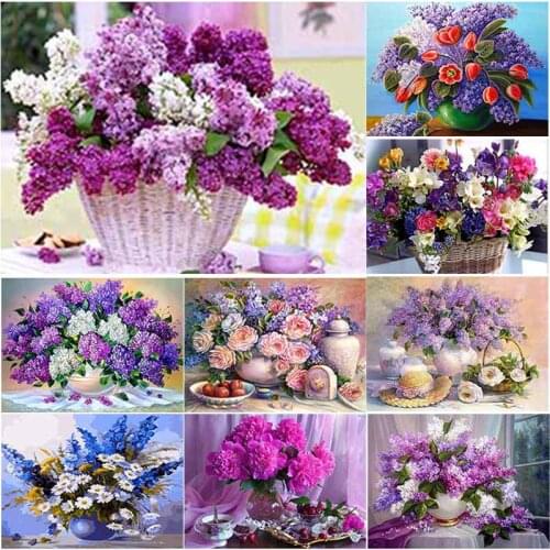 New 5D DIY Diamond Painting Full Square Round Drill Scenery Cross Stitch Flower Diamond Embroidery Crafts Home Decor Art Gift