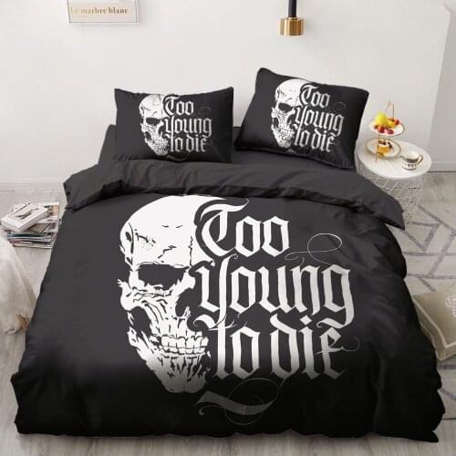 American Duvet Cover Set Bedding Sets Quilt Covers Sets Comforter Case Full Twin Single Double Size 3D Skull Home Textile