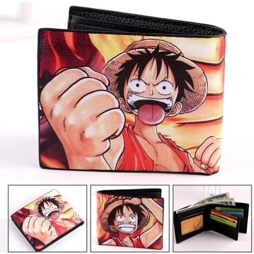 Anime One Piece Wallet Students Teenager Purse Women Men Zipped Coin Purse Money Bag Wallet Small Purse Wallets
