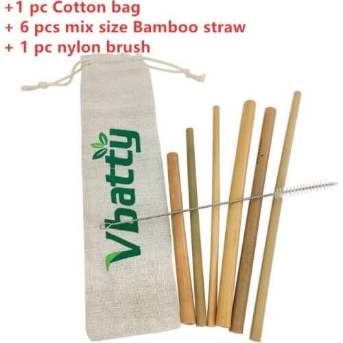 Bamboo Straw Reusable Straw Natural Wood Straws For Party Birthday Wedding Bar Tool 20cm Organic Bamboo Drinking Straws