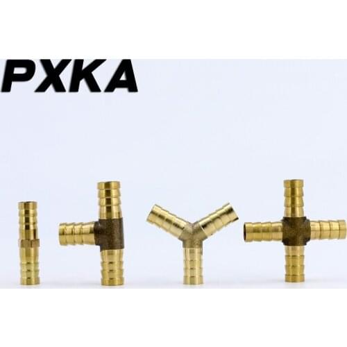 Free shipping 2PCS All copper pagoda head straight tee water pipe gas hose Green joint 6/8/10/12/14/16/19mm