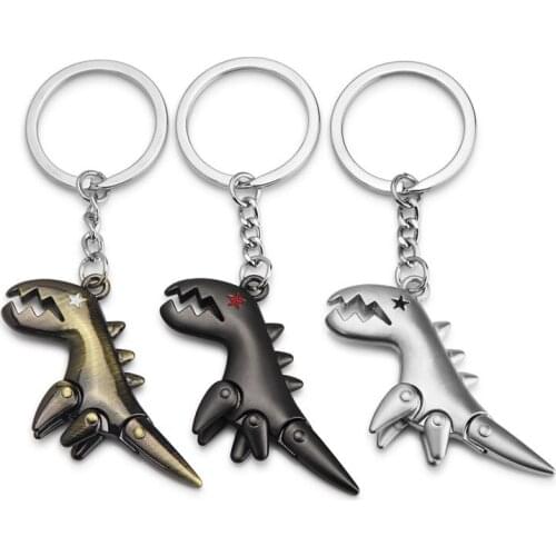 FREE SHIPPING BY DHL 100pcs/lot Newest Cute Metal Dinosaur Keychains Mini Dinosaur Keyrings Key Holders for Lovers Gifts