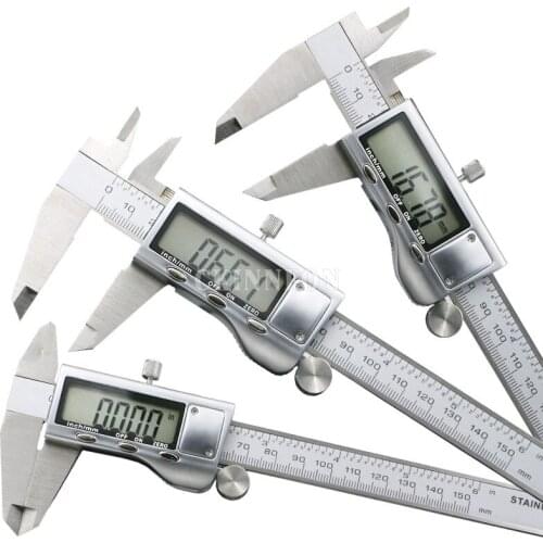 30pcs Digital Caliper 150mm Steel Inch Electronic LCD Vernier Caliper 0.01mm Measuring & Gauging Tool Black Box
