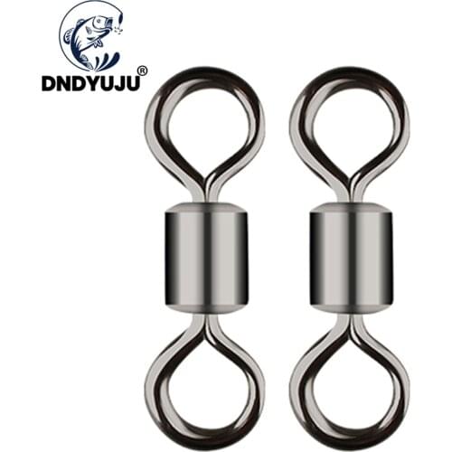 DNDYUJU 30pcs 14#-1# Fishing Fish Hooks Ball Bearing Fishing Swivels Snap Swivels Ball Bearing Swivel With Safety Snap