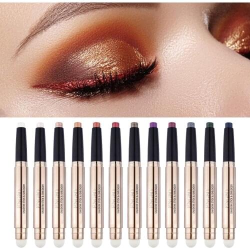 Double-headed eyeshadow pen pearlescent silkworm eyeshadow highlight modification without blooming