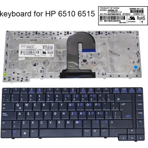 Latin Notebook Keyboard for HP COMPAQ 6510 6510B 6515 6515B LAS SP ES laptops replacement keyboards blue keys 445588 443922 161