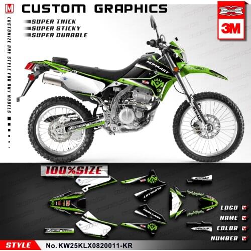 KUNGFU GRAPHICS Racing Stickers Custom Stickers for KLX 250 S D-Tracker X Final Edition 2008 2009 2010 2011 2012 2013 to 2020